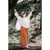 Dragon Wide-Leg Cotton Cheongsam Pants
