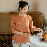 Prosperity Ramie Embroidered Cheongsam Top