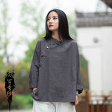 Jessamine Cotton-Linen Vintage Cheongsam Top