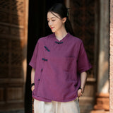 Arabella Linen Tencel Cheongsam Top
