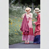 Violante Dusky Rose Linen Cheongsam Dress