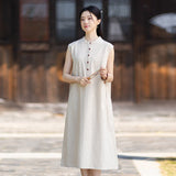 Clarice Linen A-Line Cheongsam Dress