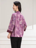 Tara Light Purple Floral Cheongsam Top