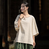 Dusk Ramie Blend Cheongsam Top