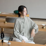 Undine Light Green Tie-Dye Cheongsam Cardigan