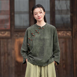 Begonia Hand-Dyed Ramie Cheongsam Top