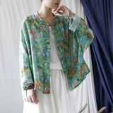 Sunrise Ramie Floral Cheongsam Top