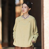 Priscilla Linen Caramel Vintage Cheongsam Top