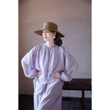 Quintessa Silk Purple Mist Cheongsam Shirt
