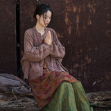 Antique Green Cotton Cheongsam Coat