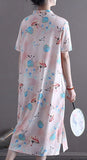 Meira Floral Print High-Slit Cheongsam Dress