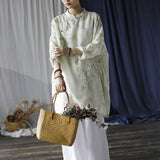 Ximena Ramie Print Cheongsam Dress