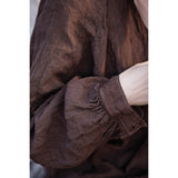 Kaia Linen Smoky Tea Brown Cheongsam Top