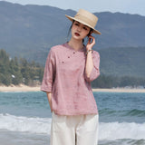 Imogen Lotus Pink Ramie Cheongsam Top