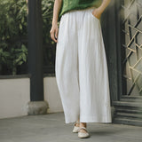 Xanthe Wide-Leg Tencel Linen Cheongsam Pants