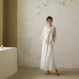 Seraphina Pink Floral Ramie Cheongsam Shirt