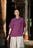 Arabella Linen Tencel Cheongsam Top