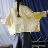 Coronet Linen Digital Print Cheongsam Top