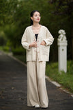Philippa Loose Batwing Sleeve Ramie Cheongsam Coat