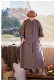 Daffodil Cloud Gray Cotton Cheongsam Dress