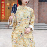 Dame Floral Cotton Cheongsam Dress