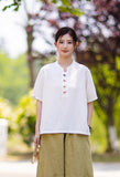 Equinox Linen Lyocell Cheongsam Top