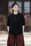 Pearl Linen Color Loose Cheongsam Top