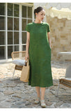 Daphne Linen Abstract Print Cheongsam Dress