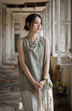Cosmos Thin Tie-Dye Ramie Cotton Cheongsam Vest