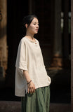 Dusk Ramie Blend Cheongsam Top