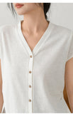 Kassandra Linen Blend Cardigan Cheongsam Top