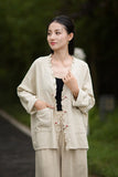 Philippa Loose Batwing Sleeve Ramie Cheongsam Coat