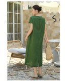 Daphne Linen Abstract Print Cheongsam Dress