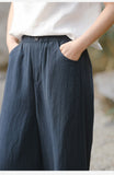 Xanthe Wide-Leg Tencel Linen Cheongsam Pants