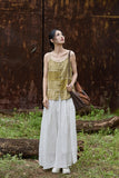 Patrician Linen Ramie Spliced Tie-Dye Tank Cheongsam Top