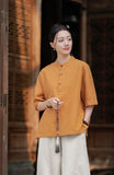 Taya Linen Cotton Modern Qipao Top