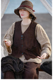 Leandra Linen Smoky Brown Cheongsam Vest