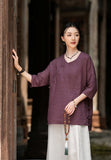 Bryony Linen Frog-Button Cheongsam Top