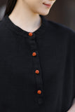 Pearl Linen Color Loose Cheongsam Top