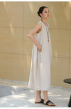 Thora Linen Cotton A-Line Cheongsam Dress
