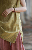 Zenaida Tie-Dye Ramie Cheongsam Top