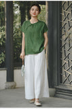 Xanthe Wide-Leg Tencel Linen Cheongsam Pants