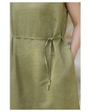 Zara Natural Linen Cheongsam Dress