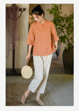 Prosperity Ramie Embroidered Cheongsam Top