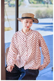 Crescendo Red Polka Dot Cotton Cheongsam Shirt