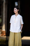Equinox Linen Lyocell Cheongsam Top