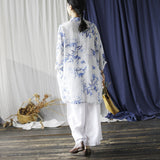 Ximena Ramie Print Cheongsam Dress