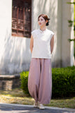 Fortune Linen Lilac Pink Cheongsam Top