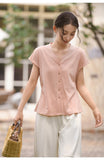 Kassandra Linen Blend Cardigan Cheongsam Top