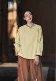 Priscilla Linen Caramel Vintage Cheongsam Top